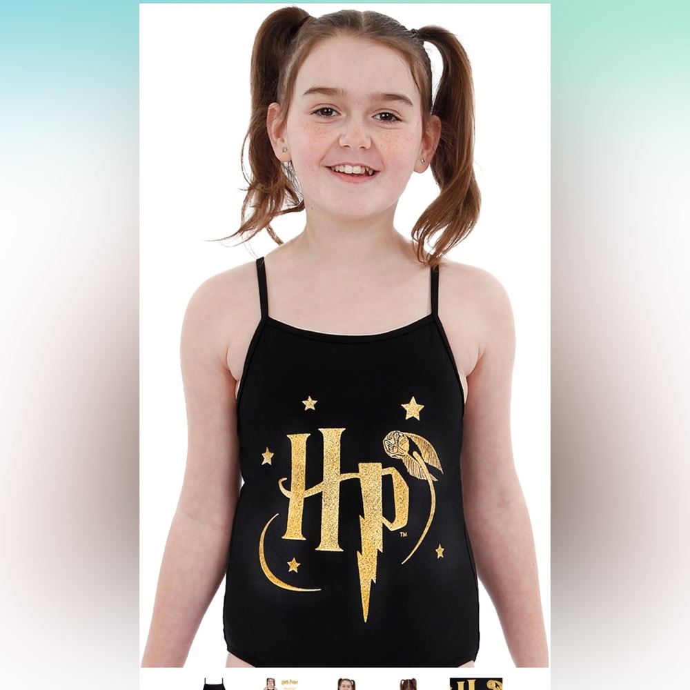 🚘Warner Bros. Black and Gold Harry Potter Swimsuit